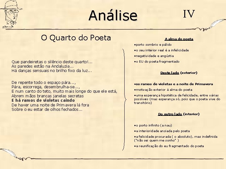 Análise O Quarto do Poeta IV A alma do poeta • porto sombrio e