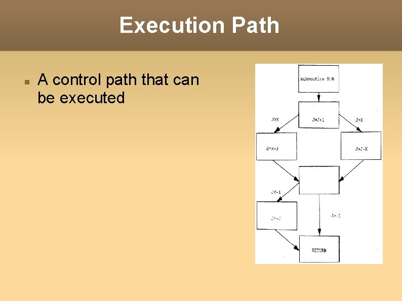Execution Path A control path that can be executed 