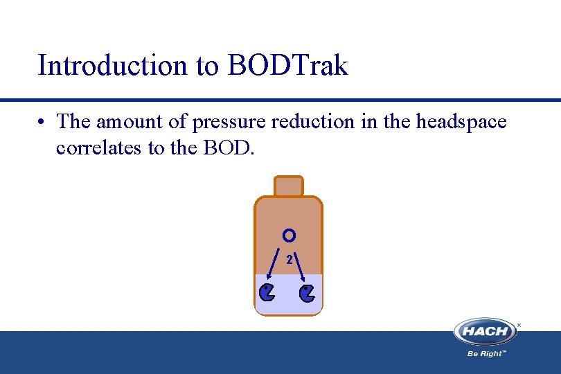 Introduction to BODTrak • The amount of pressure reduction in the headspace correlates to