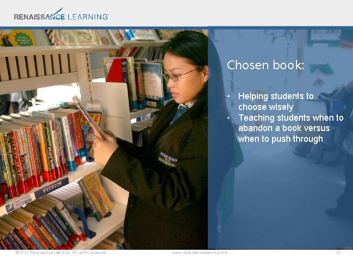 Chosen book: • Helping students to choose wisely • Teaching students when to abandon