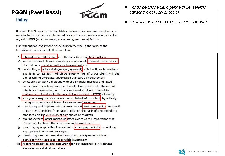 n Fondo pensione dei dipendenti del servizio sanitario e dei servizi sociali PGGM (Paesi