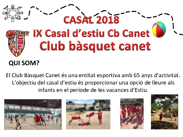 QUI SOM? El Club Bàsquet Canet és una entitat esportiva amb 65 anys d’activitat.