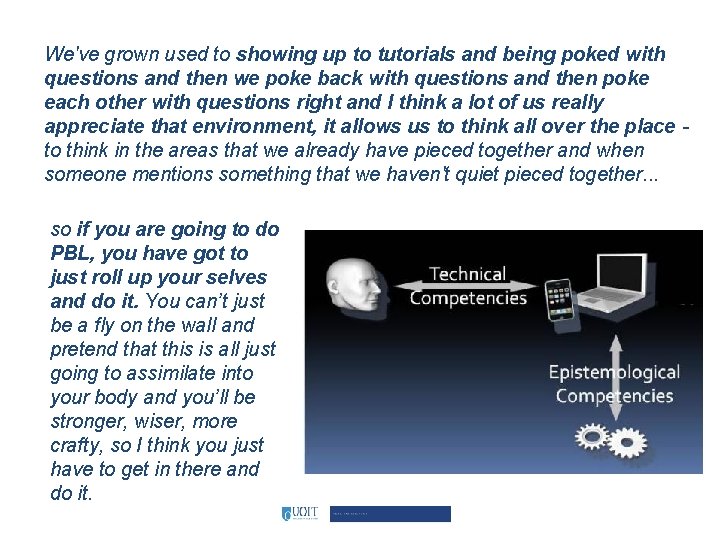 We've grown used to showing up to tutorials and being poked with questions and