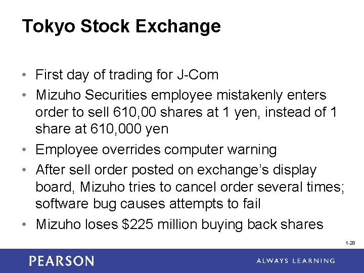 Tokyo Stock Exchange • First day of trading for J-Com • Mizuho Securities employee