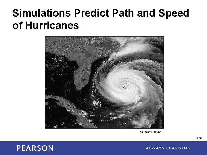Simulations Predict Path and Speed of Hurricanes Courtesy of NASA 1 -43 