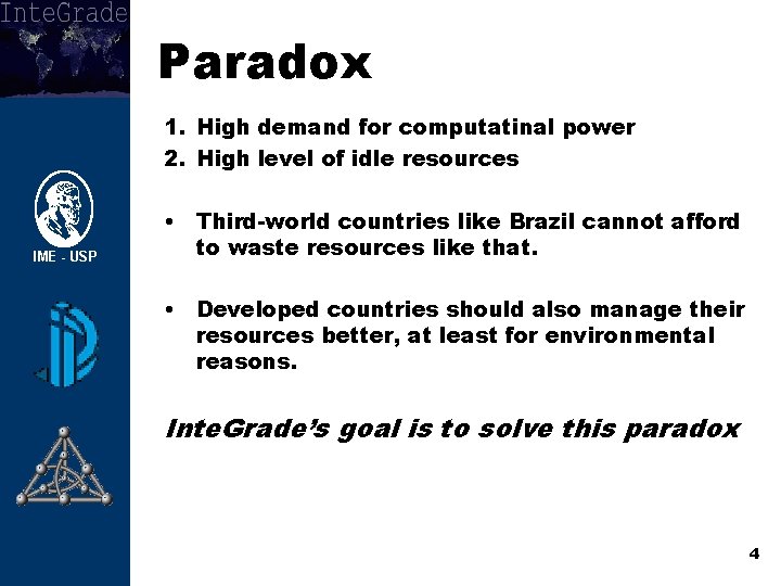 Paradox 1. High demand for computatinal power 2. High level of idle resources •