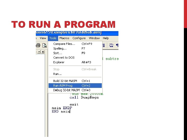 TO RUN A PROGRAM 