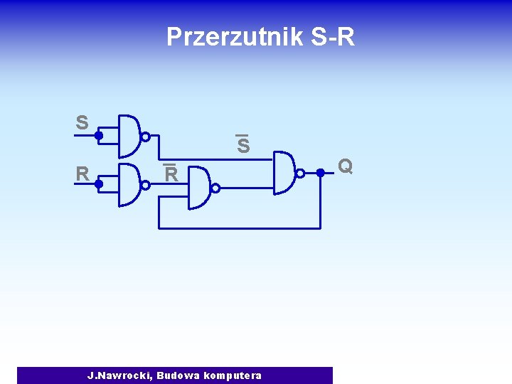 Przerzutnik S-R S S R R J. Nawrocki, Budowa komputera Q 