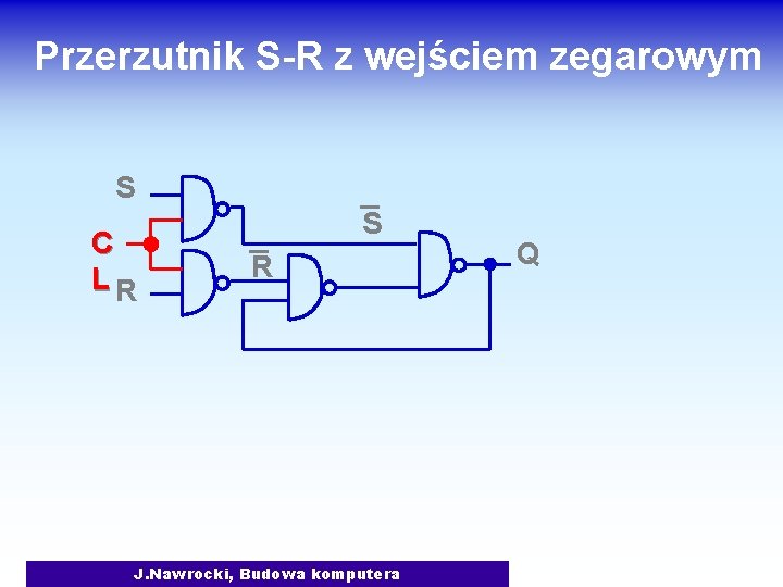 Przerzutnik S-R z wejściem zegarowym S C LR S R J. Nawrocki, Budowa komputera