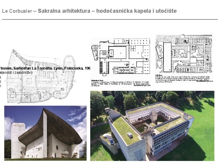 Le Corbusier – Sakralna arhitektura – hodočasnička kapela i utočište ________________________________________ rbusier, Samostan La