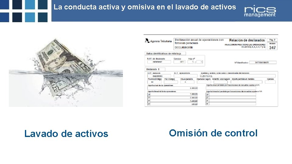 La conducta activa y omisiva en el lavado de activos Lavado de activos Omisión