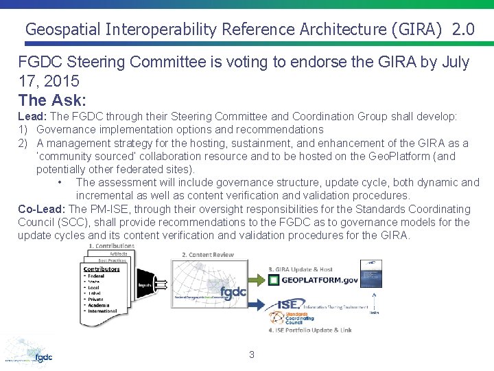Geospatial Interoperability Reference Architecture (GIRA) 2. 0 FGDC Steering Committee is voting to endorse
