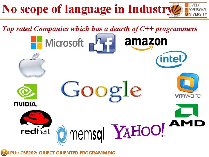 No scope of language in Industry Top rated Companies which has a dearth of No scope of language in Industry Top rated Companies which has a dearth of