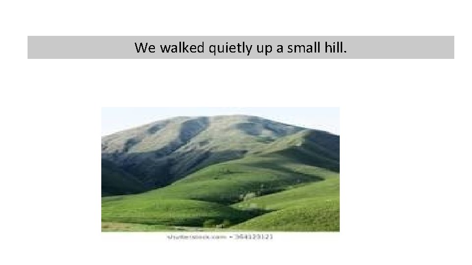 We walked quietly up a small hill. 