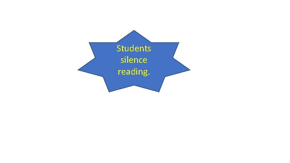 Students silence reading. 