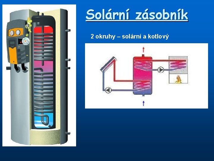 Solární zásobník 2 okruhy – solární a kotlový 