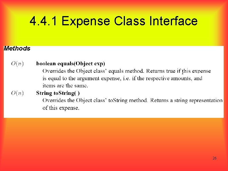 4. 4. 1 Expense Class Interface 26 