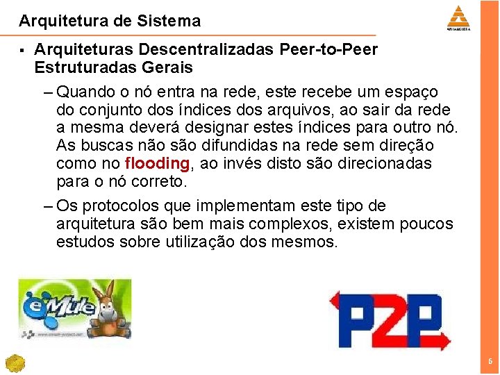 Arquitetura de Sistema § Arquiteturas Descentralizadas Peer-to-Peer Estruturadas Gerais – Quando o nó entra