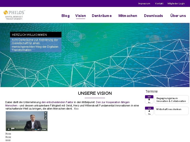 Impressum DIGITAL. BEWUSST. TRANSFORMIERT. Blog Vision Denkräume Mitmachen Kontakt Downloads Mitglieder-Login Über uns HERZLICH