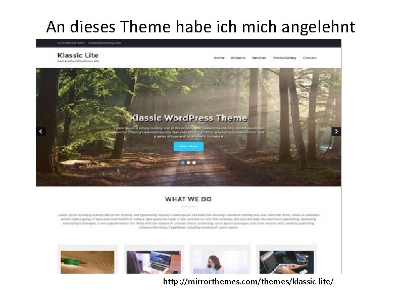 An dieses Theme habe ich mich angelehnt http: //mirrorthemes. com/themes/klassic-lite/ 