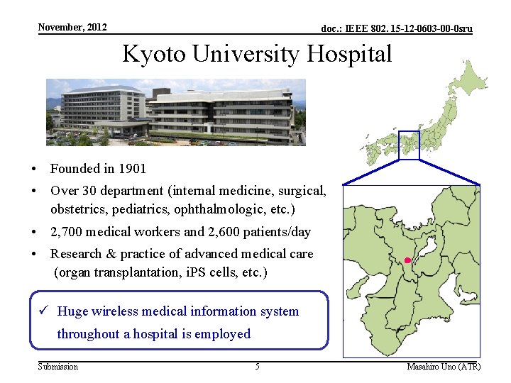 November, 2012 doc. : IEEE 802. 15 -12 -0603 -00 -0 sru Kyoto University