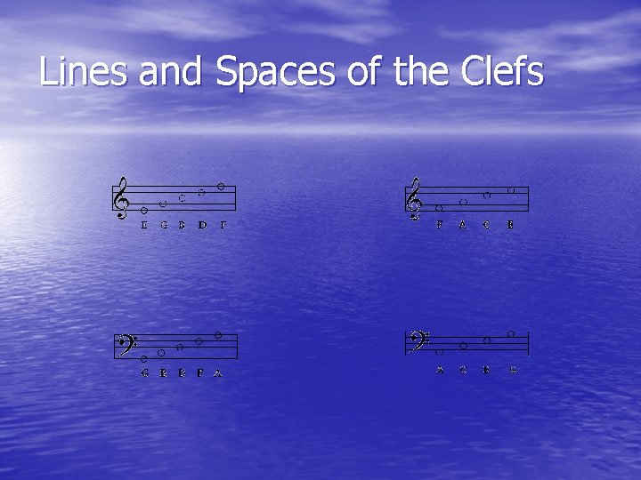 Lines and Spaces of the Clefs 