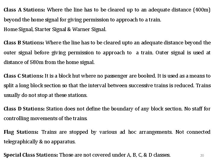 Class A Stations: Where the line has to be cleared up to an adequate