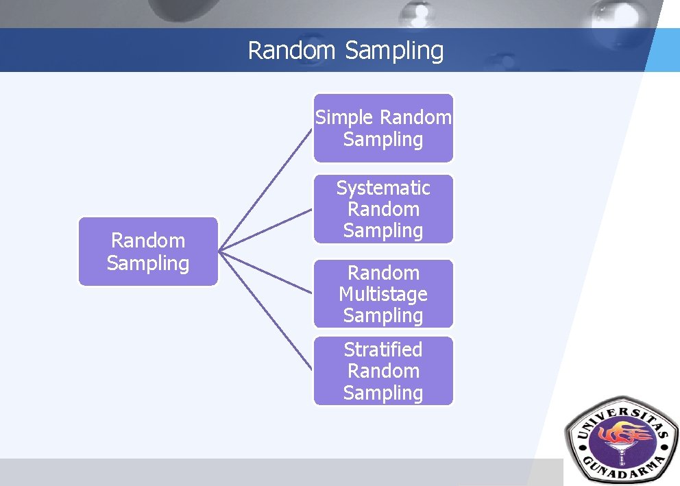 Random Sampling Simple Random Sampling Systematic Random Sampling Random Multistage Sampling Stratified Random Sampling