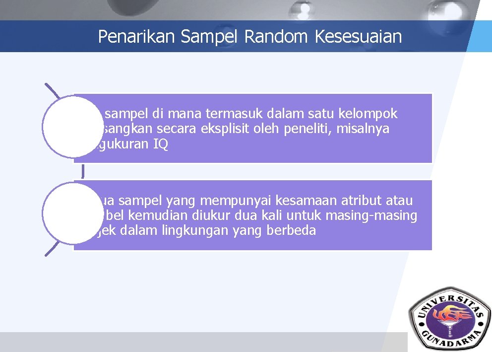 Penarikan Sampel Random Kesesuaian Dua sampel di mana termasuk dalam satu kelompok dipasangkan secara