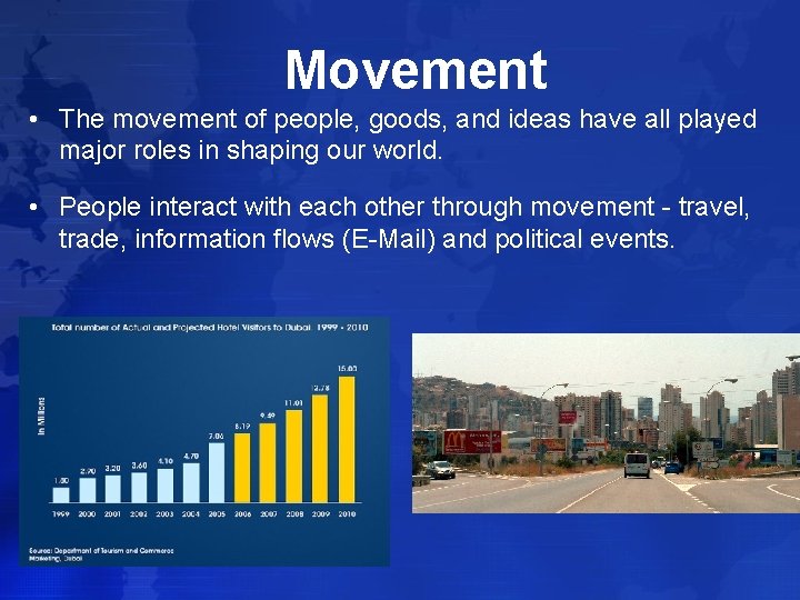 Movement • The movement of people, goods, and ideas have all played major roles