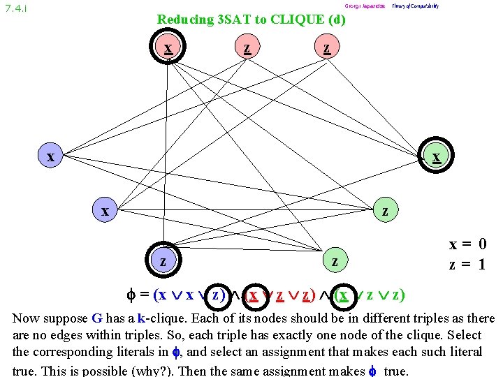 7. 4. i Giorgi Japaridze Theory of Computability Reducing 3 SAT to CLIQUE (d)