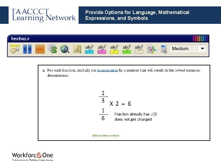 Provide Options for Language, Mathematical Expressions, and Symbols 