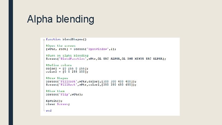 Alpha blending 