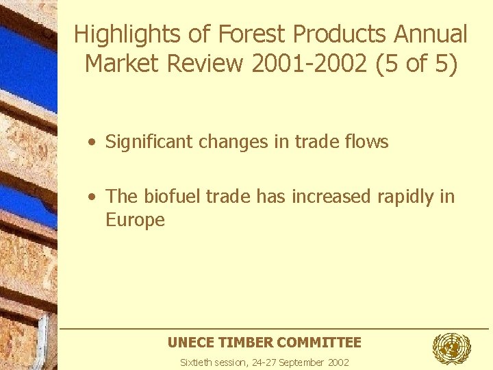 Highlights of Forest Products Annual Market Review 2001 -2002 (5 of 5) • Significant
