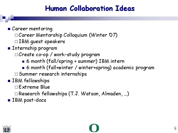 Human Collaboration Ideas Career mentoring Career Mentorship Colloquium (Winter ‘ 07) IBM guest speakers