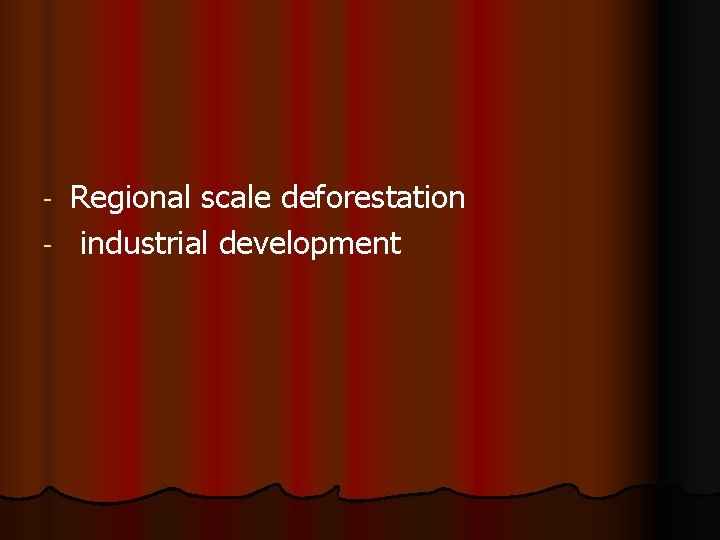 Regional scale deforestation - industrial development - 