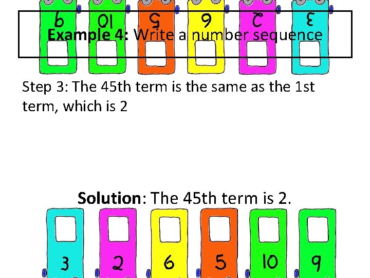 Example 4: Write a number sequence Step 3: The 45 th term is the