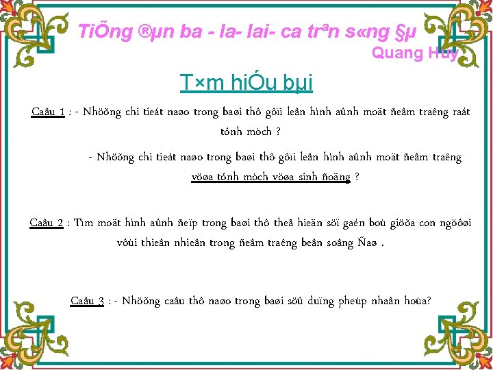 TiÕng ®µn ba la lai ca trªn s «ng §µ Quang Huy T×m hiÓu