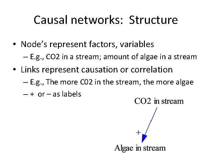 Causal networks: Structure • Node’s represent factors, variables – E. g. , CO 2
