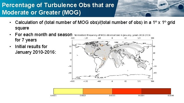 Percentage of Turbulence Obs that are Moderate or Greater (MOG) • Calculation of (total