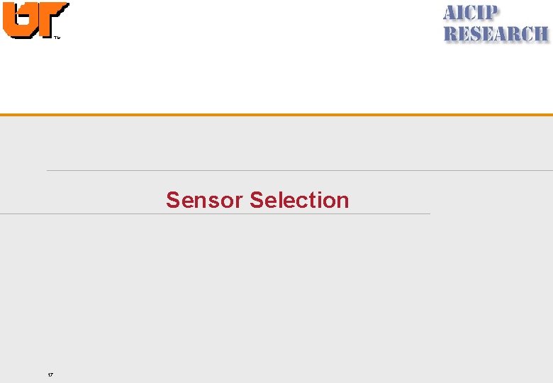 Sensor Selection 17 