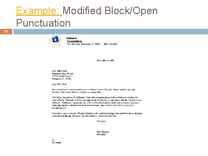 Example: Modified Block/Open Punctuation 25 