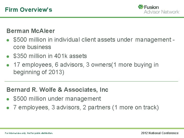 Firm Overview’s Berman Mc. Aleer $500 million in individual client assets under management core