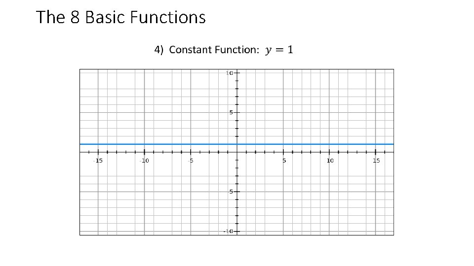 The 8 Basic Functions The 8 Basic Functions