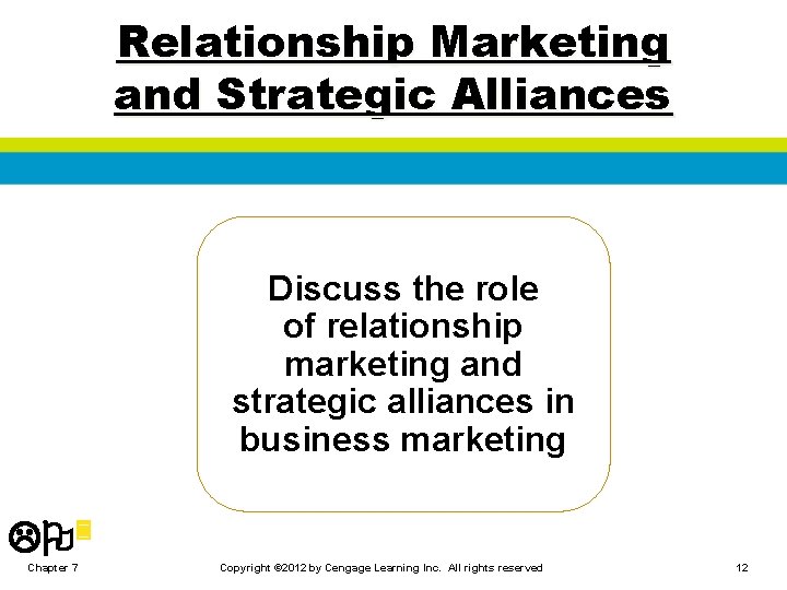 Relationship Marketing and Strategic Alliances Discuss the role of relationship marketing and strategic alliances