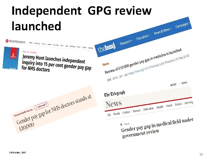 Independent GPG review launched 13 October, 2017 29 