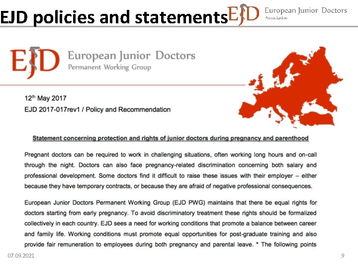 EJD policies and statements 07. 09. 2021 9 