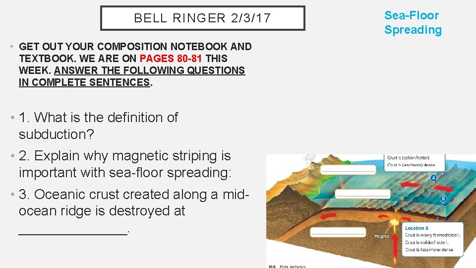 BELL RINGER 2/3/17 • GET OUT YOUR COMPOSITION NOTEBOOK AND TEXTBOOK. WE ARE ON
