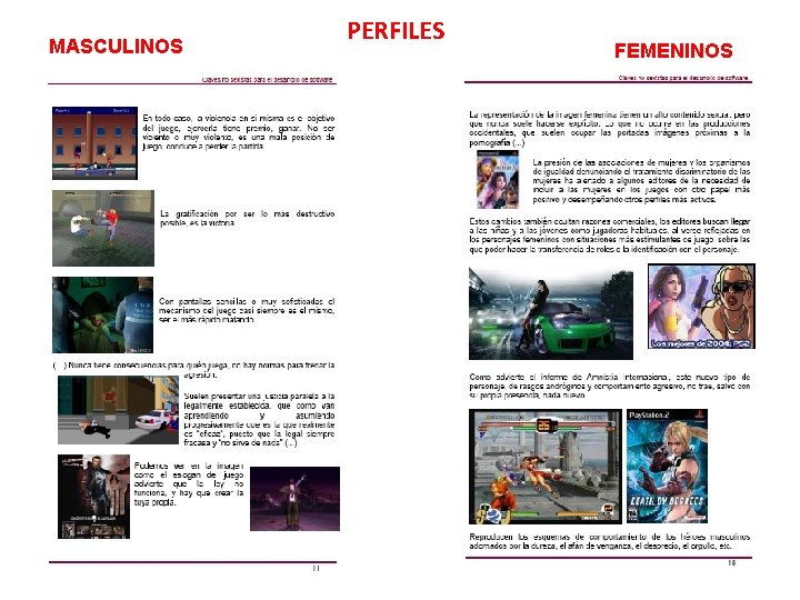 MASCULINOS PERFILES FEMENINOS 