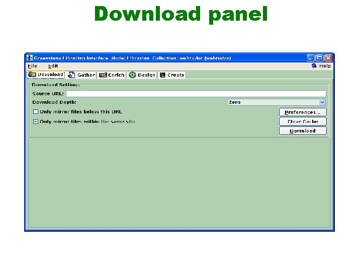 Download panel 